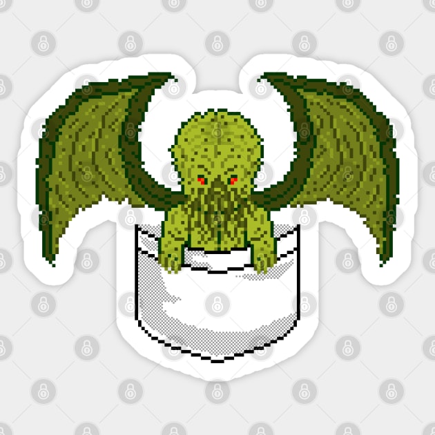 Pixel Pocket Cthulhu Sticker by gkillerb